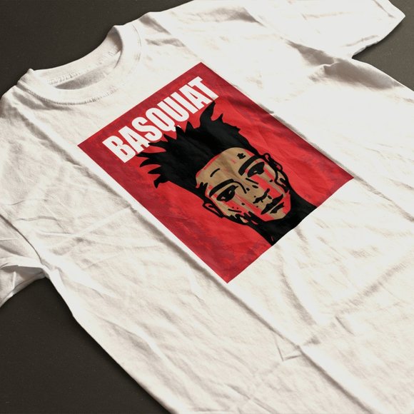 Shirts | Red Basquiat Dersign Tshirt 